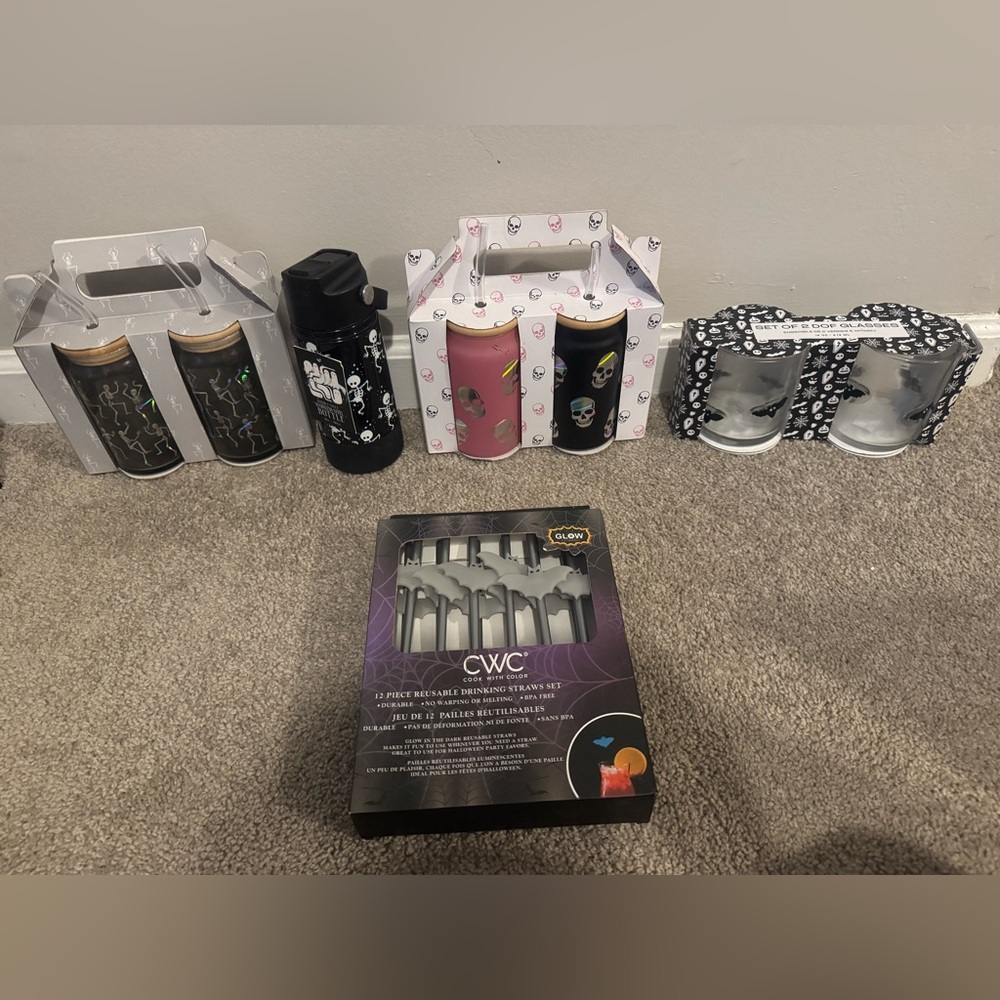 Glass Skeleton Tumblers Bundle